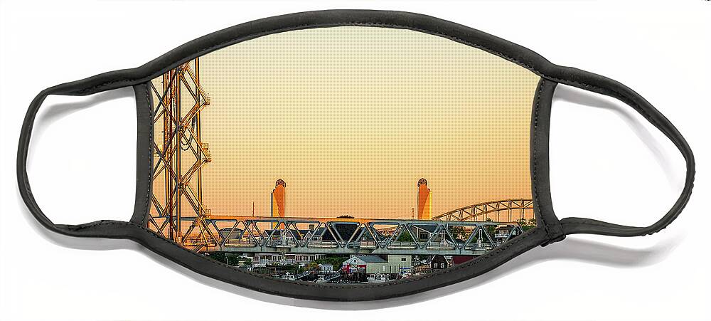 New Hampshire Face Mask featuring the photograph Bridges. by Jeff Sinon