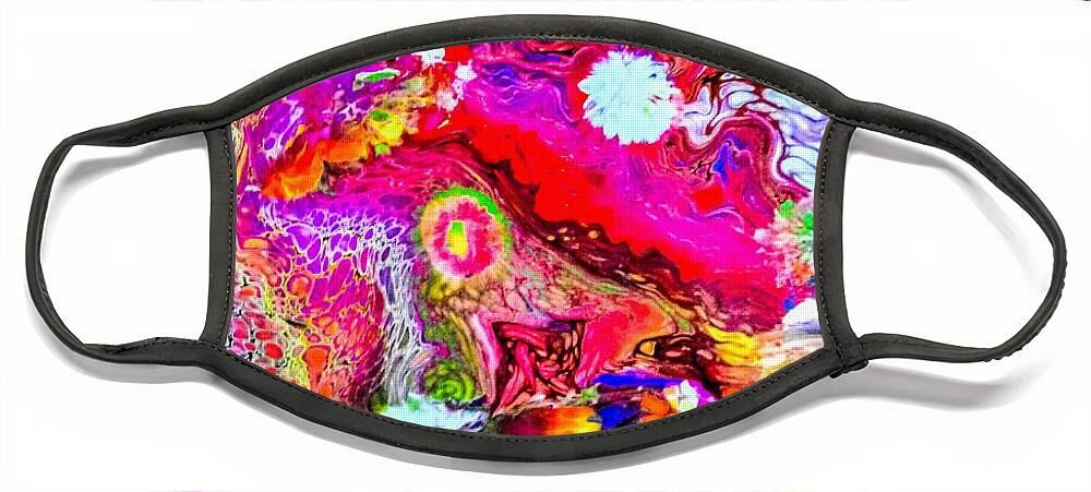 Flowers Bright Colors Face Mask featuring the painting Brightest Petals by Anna Adams