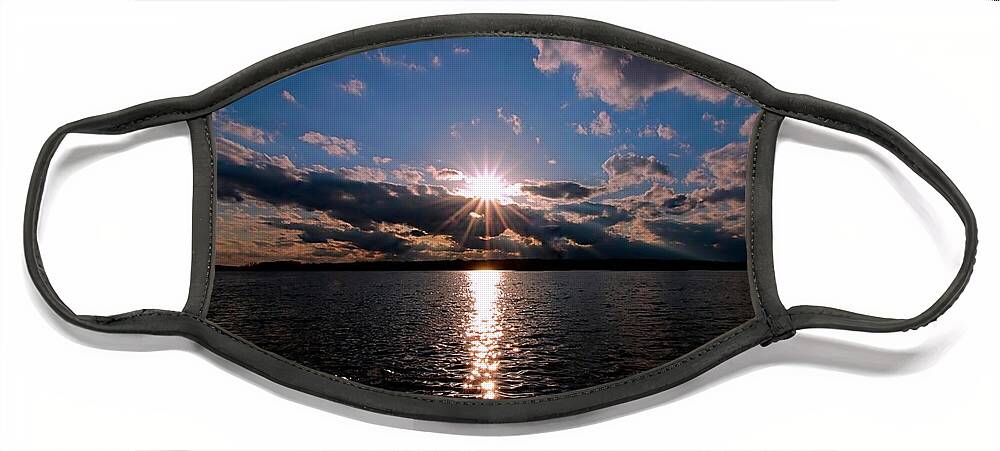 Sunset Face Mask featuring the photograph Brilliant Sun by Mary Walchuck