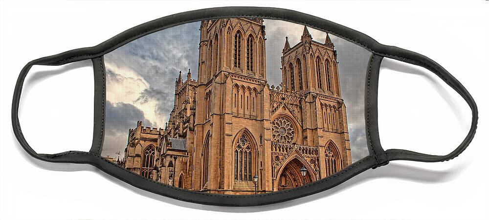 Bristol Face Mask featuring the photograph Bristol Cathedral by Tony Mills