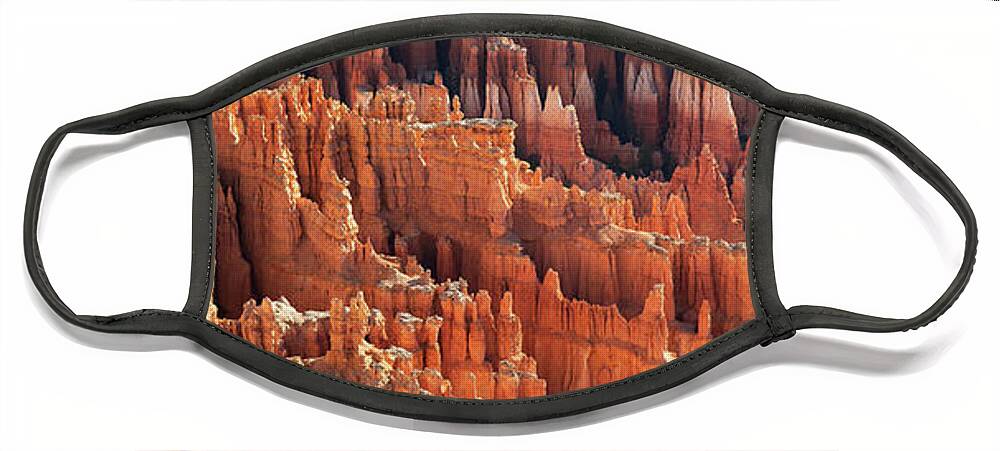 Utah Face Mask featuring the photograph Bryce Canyon Detail Panorama by Aaron Spong