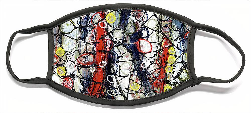 Abstract Face Mask featuring the painting Bubble Suite by Lynne Taetzsch