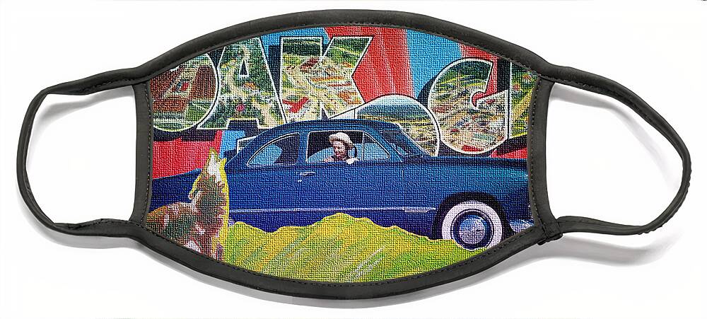 Dixie Road Trips Face Mask featuring the digital art Dixie Road Trips / Oak Ridge by David Squibb