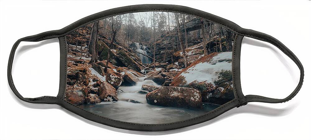 Waterfall Face Mask featuring the photograph Burden Falls Winter by Grant Twiss