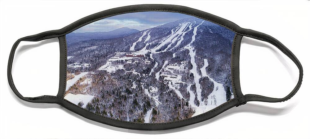 Burke Mountain Face Mask featuring the photograph Burke Mountain #2 - March 2020 by John Rowe