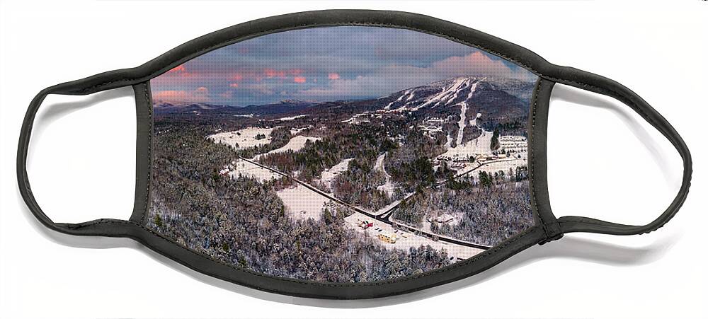 2021 Face Mask featuring the photograph Burke Mountain, VT at Sunset by John Rowe