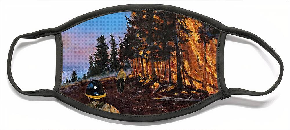 Wildland Fire Face Mask featuring the digital art Burn Out by Les Herman