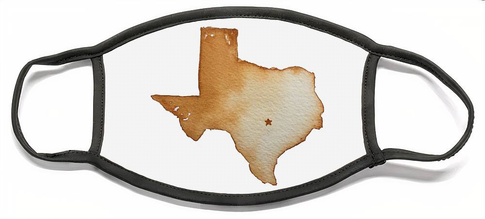 Texas Face Mask featuring the painting Burnt Orange Texas by Liana Yarckin