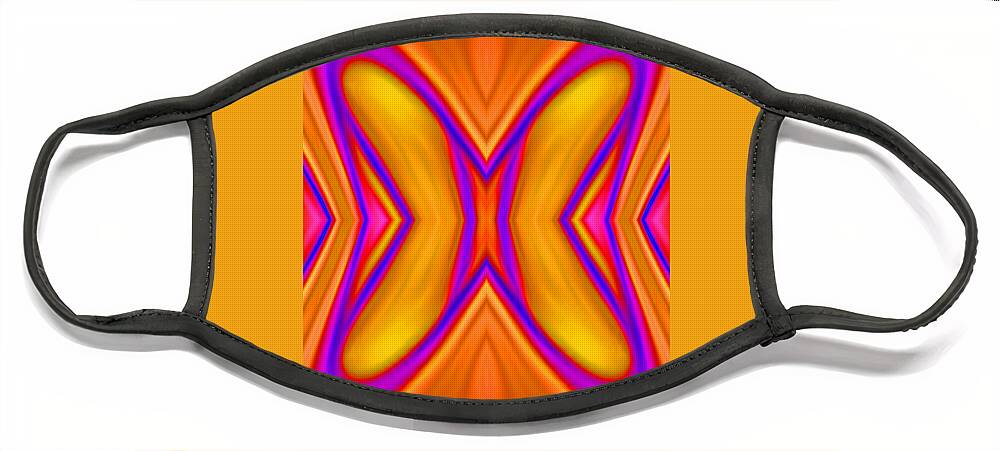Abstract Art Face Mask featuring the digital art Butterfly Abstract Mango by Ronald Mills