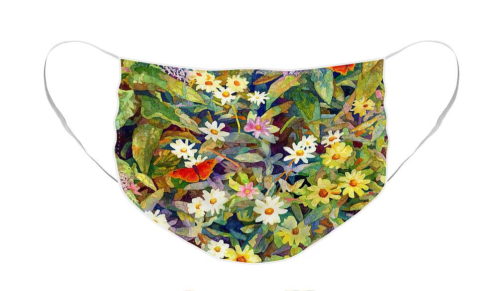 Flowers Face Mask featuring the painting Butterfly Garden by Hailey E Herrera