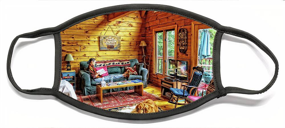 Cabin Face Mask featuring the photograph Cabin at the Lake by Russ Considine