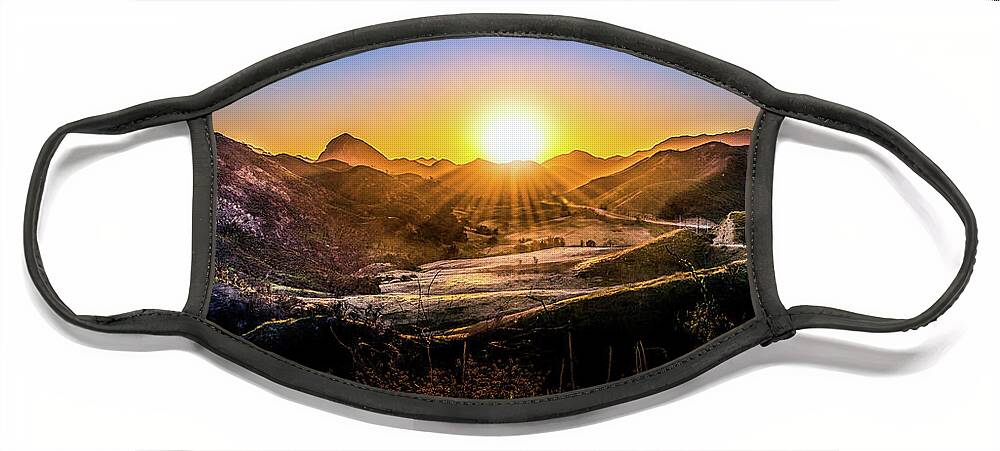 California Face Mask featuring the photograph Calabasas Sunset by Dee Potter