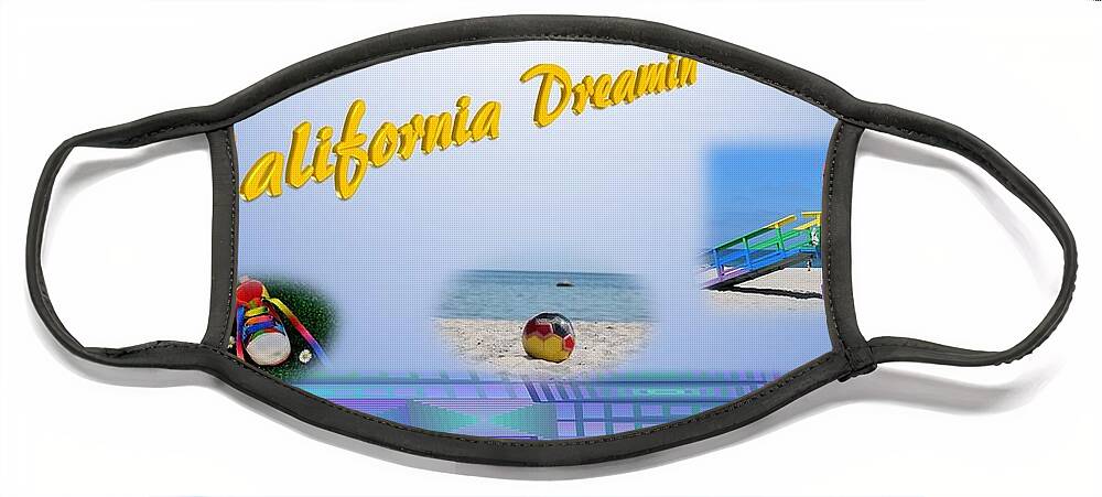 California Face Mask featuring the mixed media California Dreaming by Nancy Ayanna Wyatt