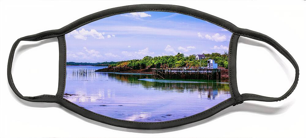 Architecture Face Mask featuring the digital art Calm Waters on Campobello Island by Ken Morris
