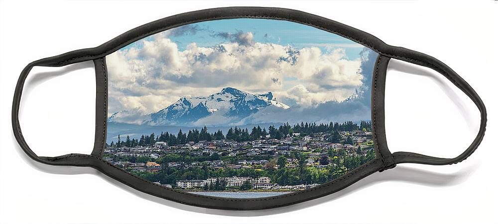 Boat Face Mask featuring the photograph Campbell River in British Columbia with Golden Hinde by Steven Heap