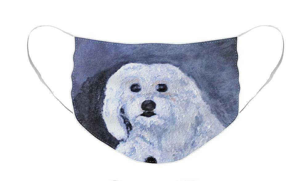 Dogs Face Mask featuring the painting Candy Poodle by Clyde J Kell