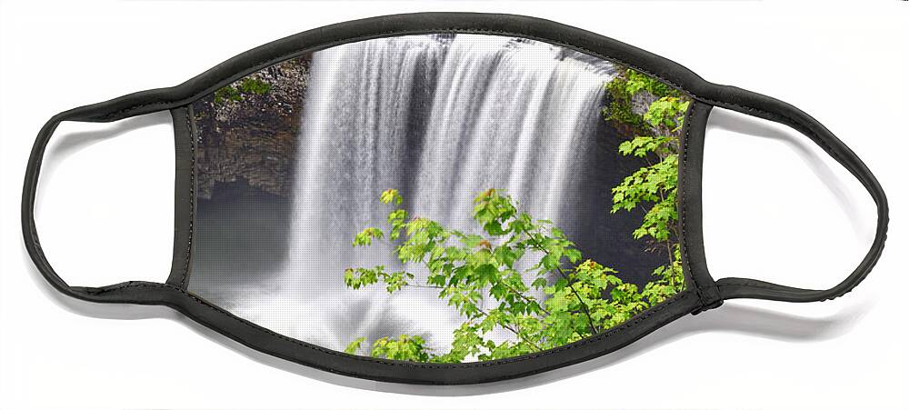 Cane Creek Falls Face Mask featuring the photograph Cane Creek Falls 11 by Phil Perkins