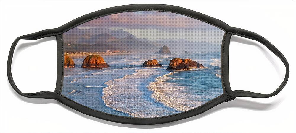 Cannon Beach Face Mask featuring the photograph Cannon Beach Sunset by Darren White