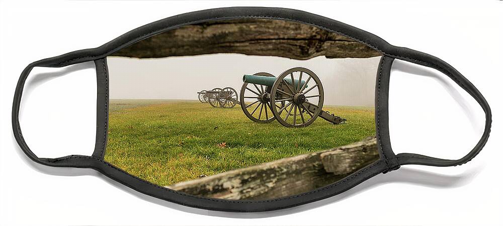 Historic Places Face Mask featuring the photograph Canons of Gettysburg by Amelia Pearn