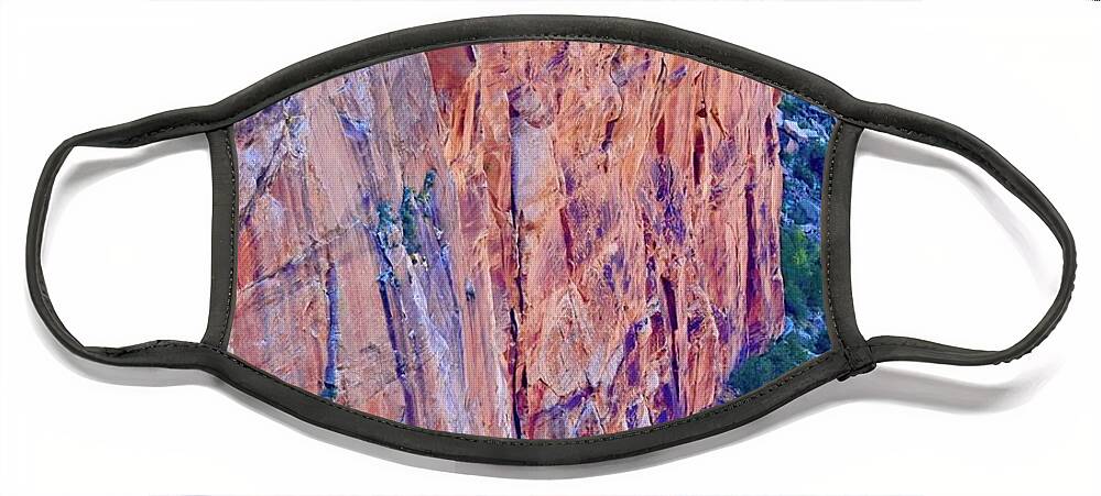 The Grand Canyon Face Mask featuring the digital art Canyon Walls by Tammy Keyes