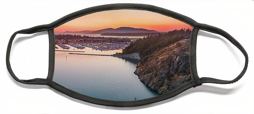 Anacortes Face Mask featuring the photograph Cap Sante Blue Hour by Michael Rauwolf