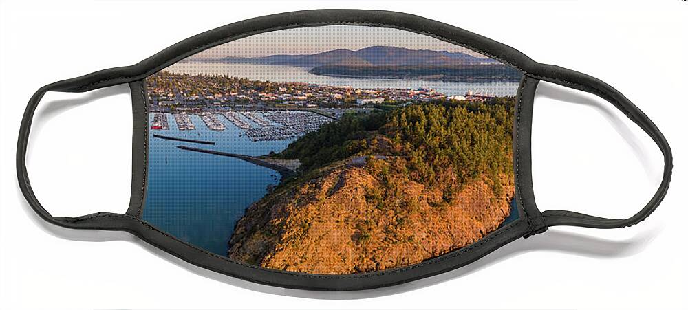 Anacortes Face Mask featuring the photograph Cap Sante Sunrise by Michael Rauwolf