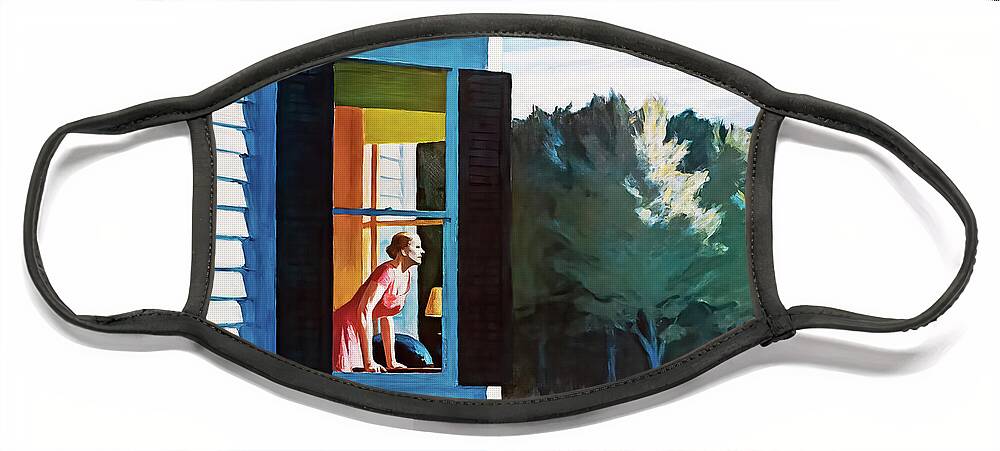 Cape Face Mask featuring the painting Cape Cod Morning 1950 by Edward Hopper