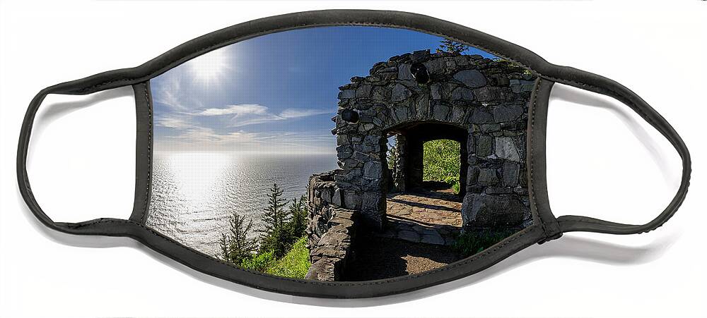 Northwest Face Mask featuring the photograph Cape Perpetua Lookout by Pelo Blanco Photo