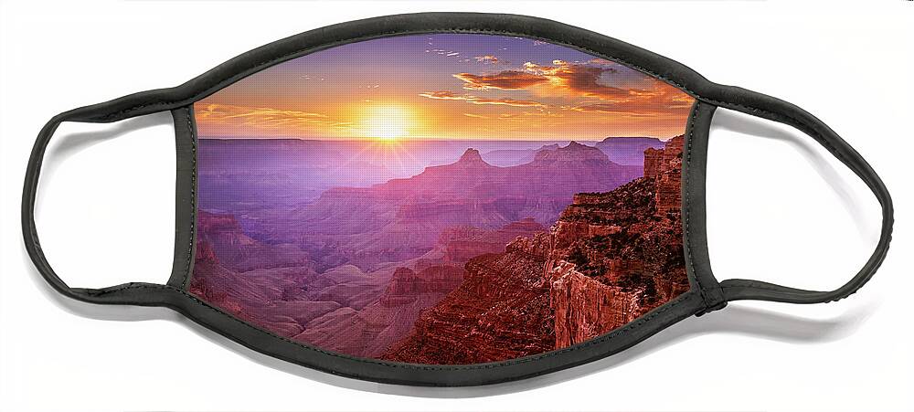 Grand Canyon Arizona Face Mask featuring the photograph Cape Royal Sunset 2, Grand Canyon National Park, Arizona, USA by Neale And Judith Clark