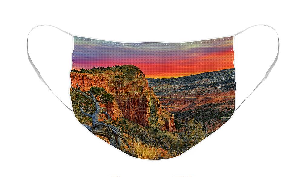 Capitol Reef National Park Face Mask featuring the photograph Capitol Reef South Desert Sunset by Greg Norrell