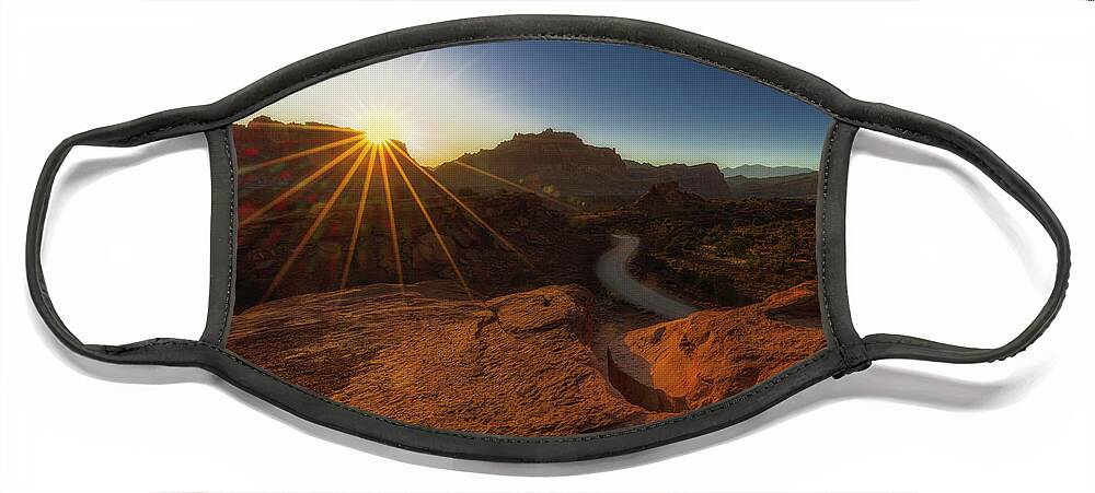Capitol Reef National Park Face Mask featuring the photograph Capitol Reef Sunrise by Susan Candelario