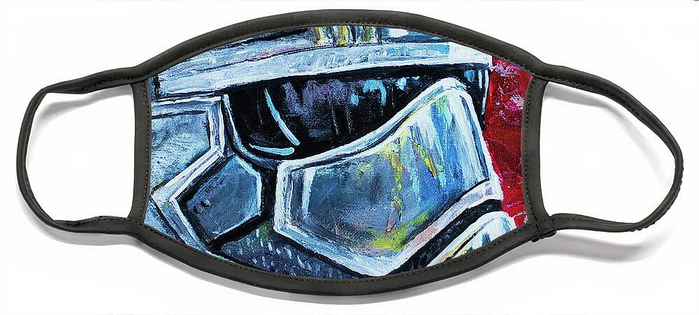 Star Wars Face Mask featuring the painting Captain Phasma by Aaron Spong