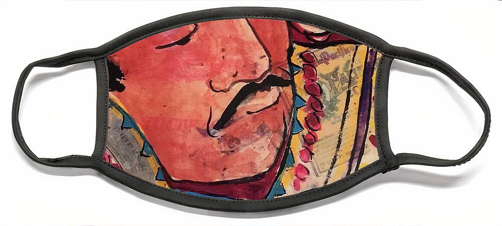 Mexican Chef Face Mask featuring the painting Carlos Cocina by Elaine Elliott