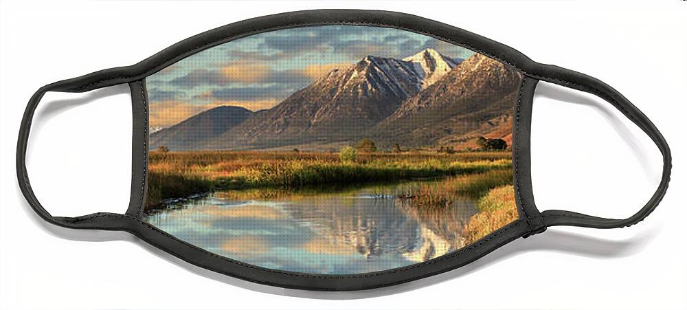 Carson Valley Face Mask featuring the photograph Carson Valley Sunrise Panorama by James Eddy
