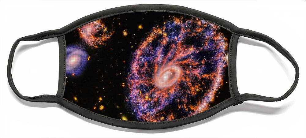 Deep Space Face Mask featuring the photograph Cartwheel Galaxy by Dale Kauzlaric