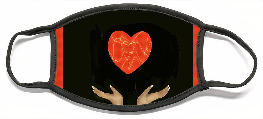 Heart Face Mask featuring the digital art Catch my heart by Elaine Hayward