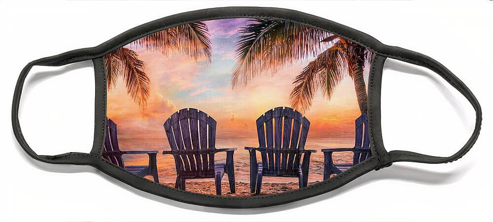 Clouds Face Mask featuring the photograph Celebrate Sunset by Debra and Dave Vanderlaan