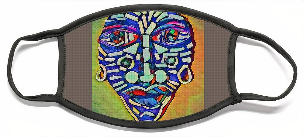 Polymer Clay Face Mask featuring the mixed media Celebration Tribal Mask by Deborah Stanley