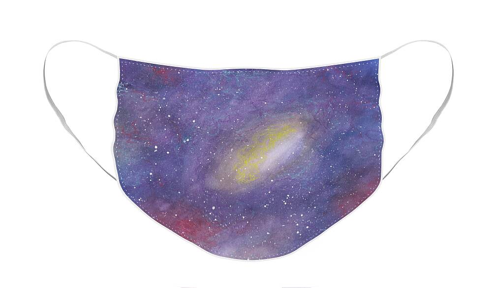 Celestial Face Mask featuring the mixed media Celestial Sky by Anne Katzeff