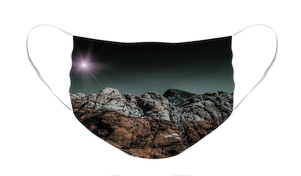 Celestial Star Face Mask featuring the digital art Celestial Star Red Rock Canyon by Blake Webster