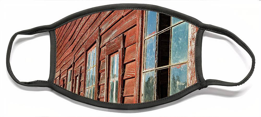 Rust Face Mask featuring the photograph Remembering a Century Old Red Barn by Leslie Struxness