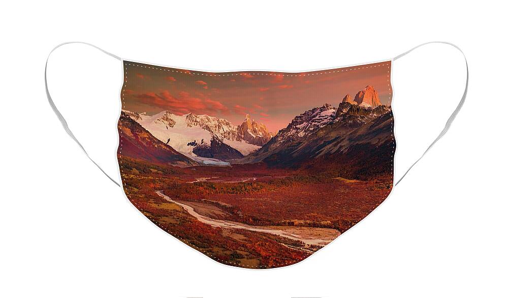 Cerro Torre Face Mask featuring the photograph Cerro Torre Sunrise #2 by Henry w Liu