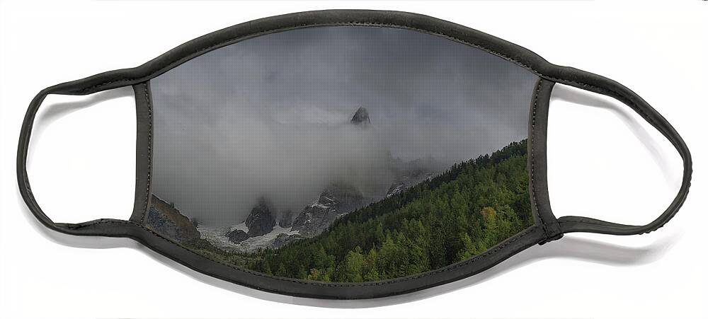Chamonix Face Mask featuring the photograph Chamonix countryside with Mont Blanc by Andrew Lalchan