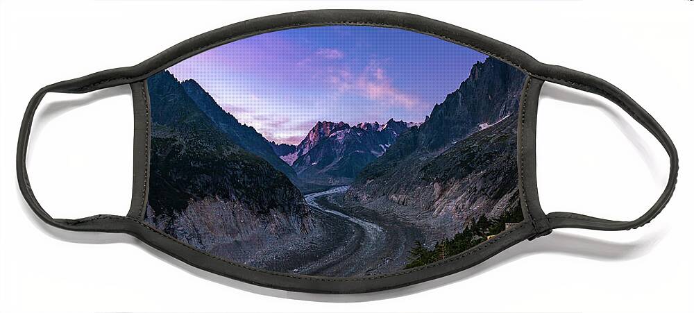 Chamonix Face Mask featuring the photograph Chamonix - Mer de Glace aka the Sea of Ice glacier by Olivier Parent