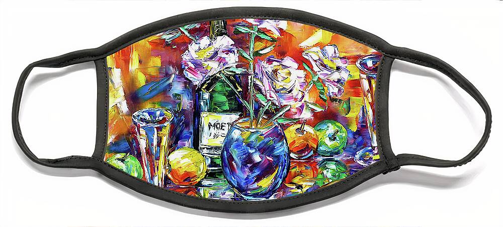 Champagne Bottle Face Mask featuring the painting Champagne Breakfast by Mirek Kuzniar