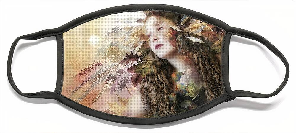 Fantasy Face Mask featuring the digital art Changing Leaves by Merrilee Soberg