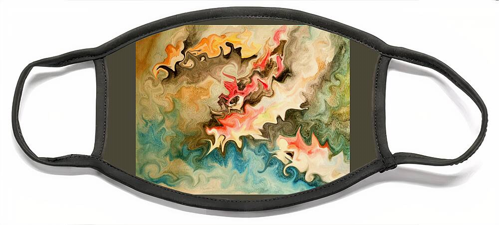 Abstract Painting Face Mask featuring the digital art Chaos by Stacie Siemsen