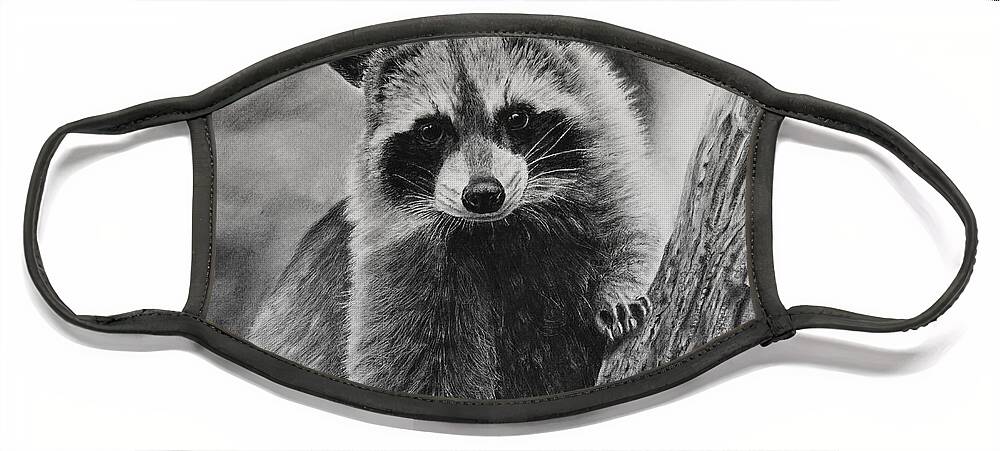 Raccoon Face Mask featuring the drawing Characters Wanted by Greg Fox