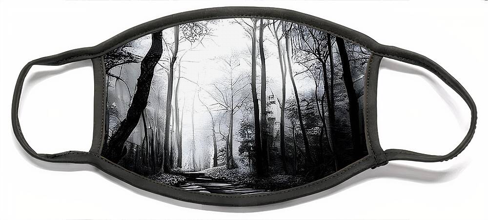 Digital Face Mask featuring the digital art Charcoal Forest by Beverly Read