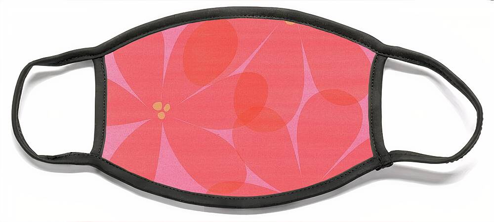 Mixed Media Face Mask featuring the mixed media Floral Abstract in Pink by Donna Mibus